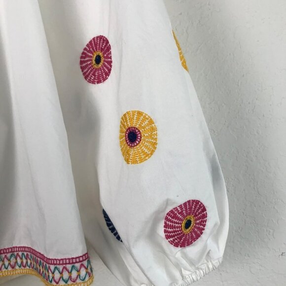 Madewell White Off-Shoulder Embroidered Top Size X-Small - Picture 9 of 12